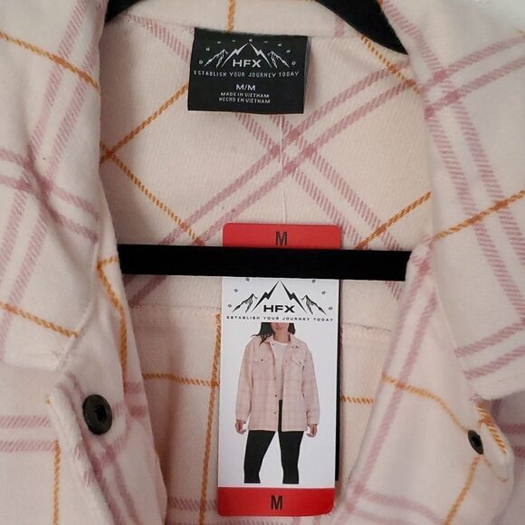 HFX Ladies Shirt Jacket in Pink Plaid Size M - Picture 5 of 16
